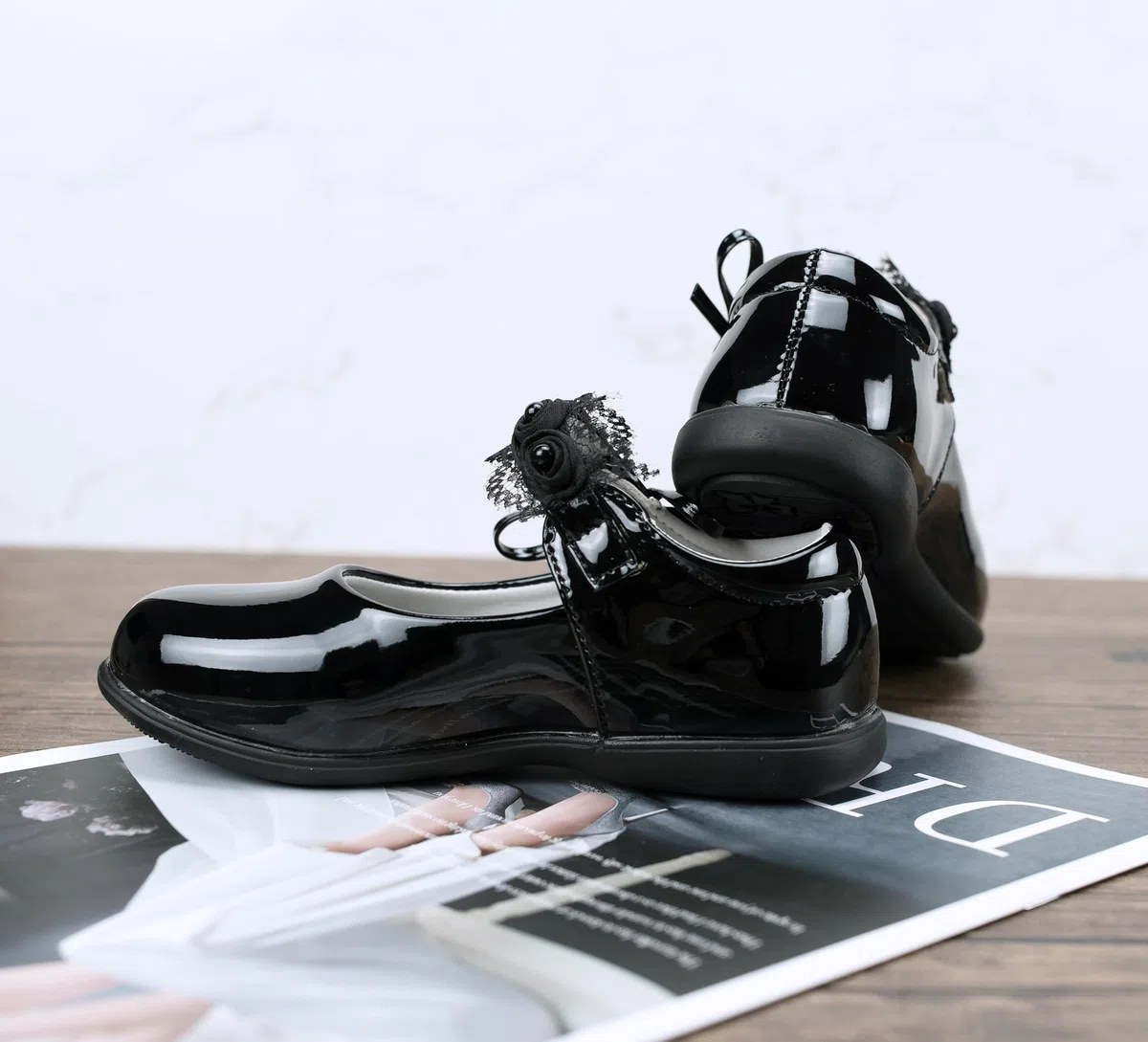 Zapatos Planos Chica Bailarinas Mary Jane Princesa de Niña con Lazo, Encaje por Escuela, Eventos, Fiestas