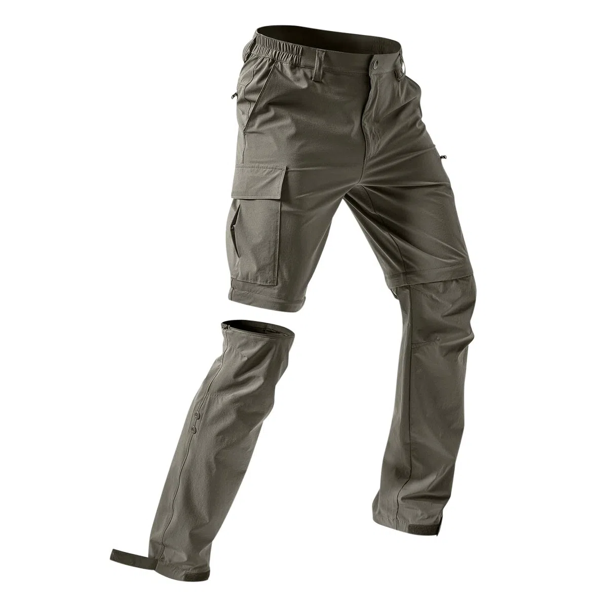 Pantalones de senderismo para hombre con cremallera off, pantalones cortos de montañismo, trekking, pantalones de verano, softshell, elásticos, pantalones cortos para senderismo, bicicleta holgada