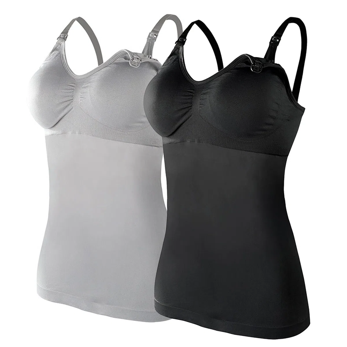 Ropa interior para mujer, conjunto de camisetas de lactancia para mujer, top de sujetador integrado para lactancia, maternidad, camisola Brasieres 2 unidades, con 4 almohadillas para el parto