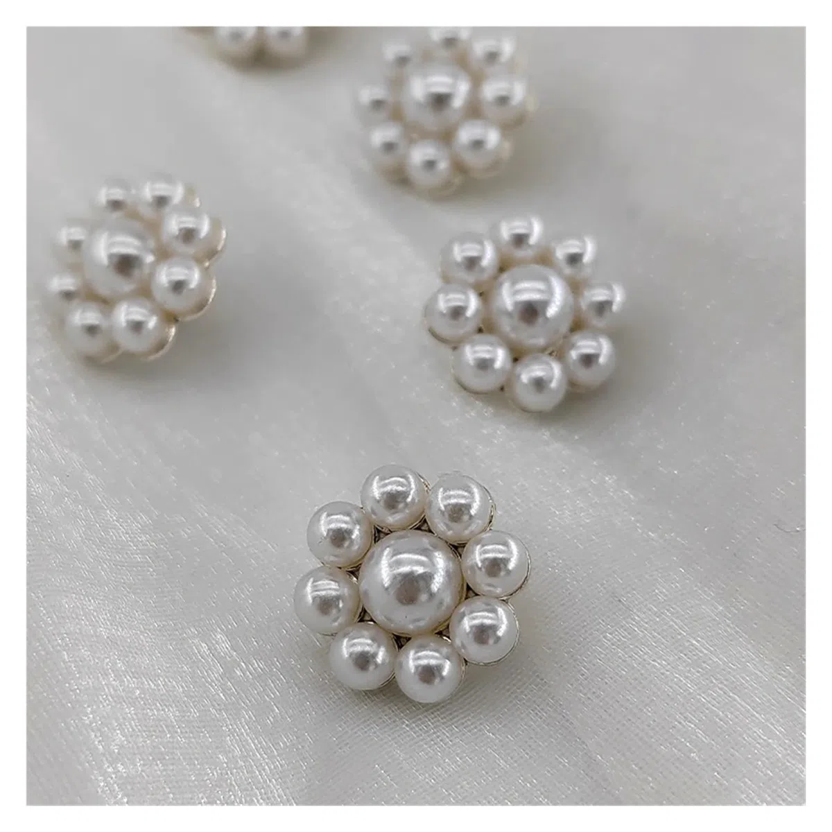 CVBFGH Botones Elegantes de imitación de Perlas de 15MM for Ropa, decoración de Moda, Hermosos Botones de Costura de Flores