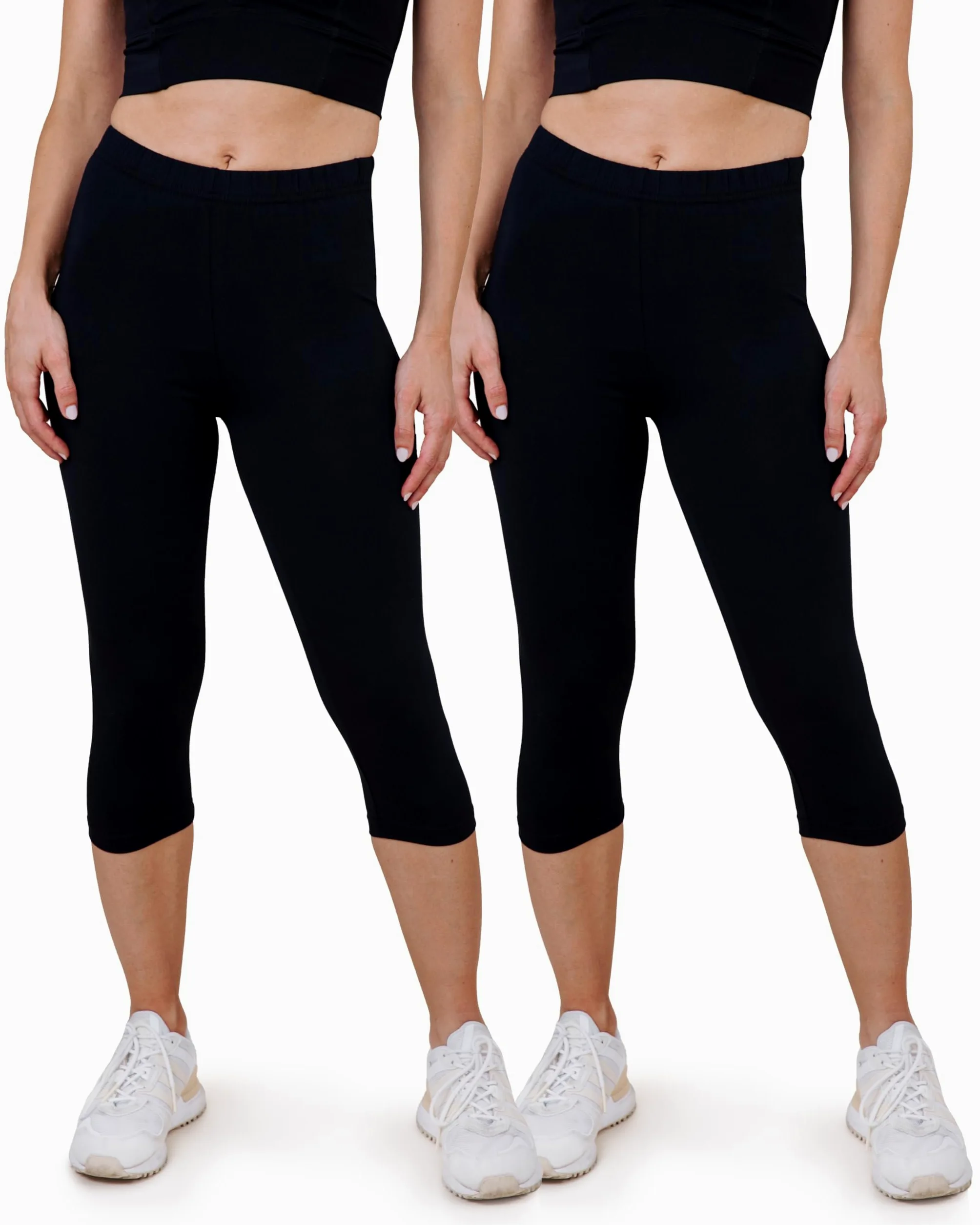 Ströbele SES Capri - Leggings pirata para mujer (2 unidades, algodón), color negro Negro