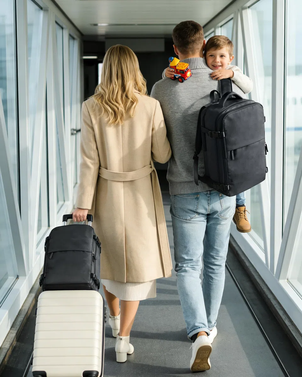 SZLX Mochila al Vacio con Bomba Mochilas Viaje Cabina Avion 40x30x20 Ryanair Vueling Wizzair Equipaje de Mano Bolsas de Viaje Mujer Maletas Easyjet Mochila Portátil Hombre,40x30x20cm,Negro