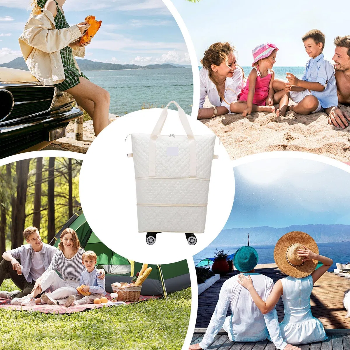 Bolsa De Viaje Plegable Ampliable, Bolsa De Viaje con Ruedas | Bolsa de viaje con ruedas Bolsa de para llevar | Equipaje de mano extensible, bolsa de viaje de gran capacidad para gimn