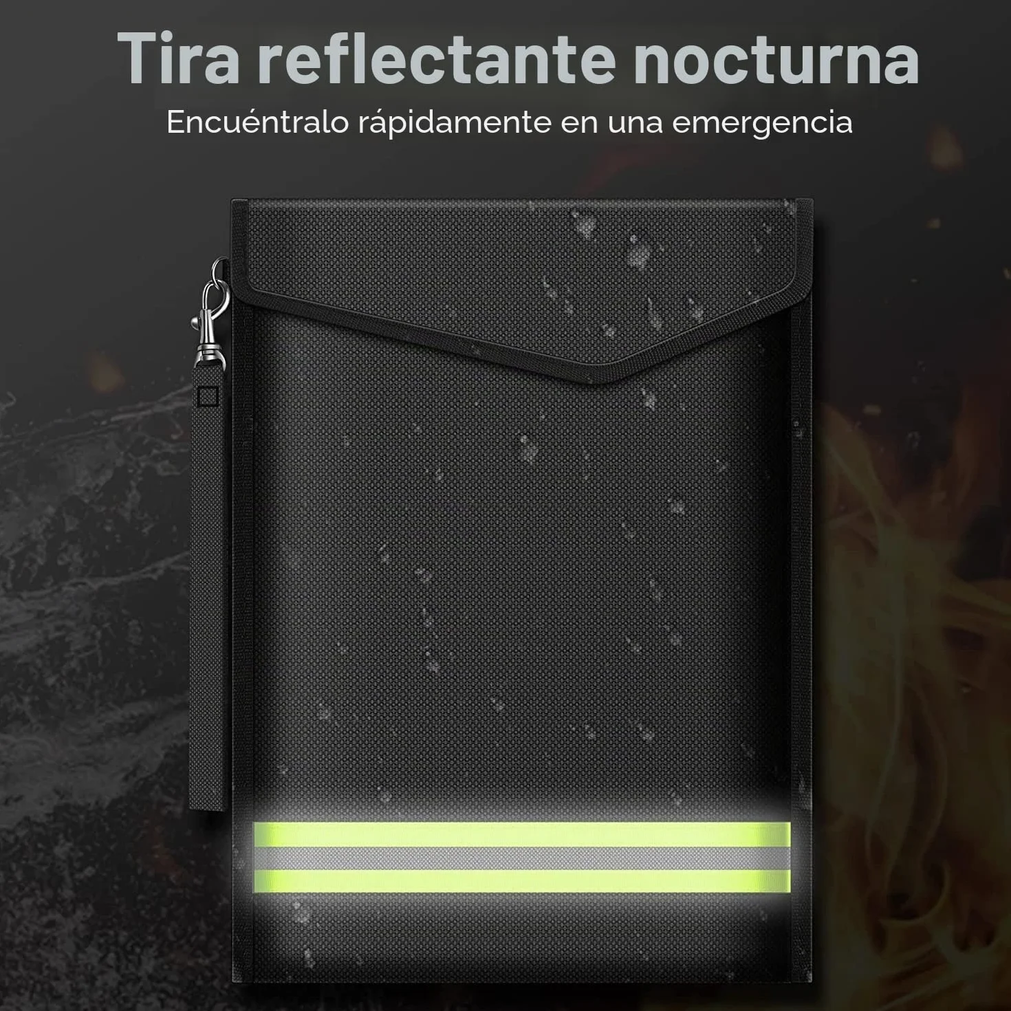 Bolsa de archivo ignífugo de 4 piezas,material de fibra de vidrio de doble capa,bolsa de almacenamiento de seguridad ignífuga e impermeable para proteger objetos de valor, pasaportes, documentos