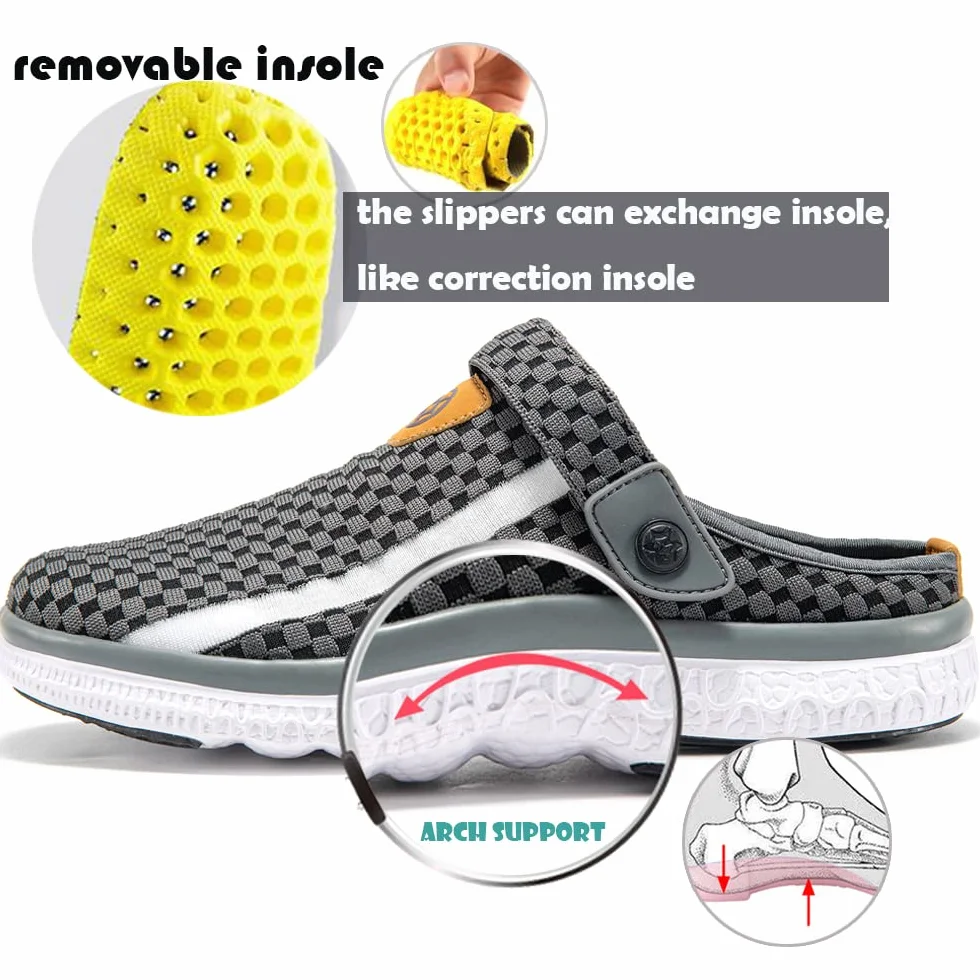 Zuecos y Mules de Verano para Unisex Adulto Slip On Sandalias de Playa Chanclas de Piscina/Casa/Jardín Transpirables Zapatillas Mujer Hombre 36-48