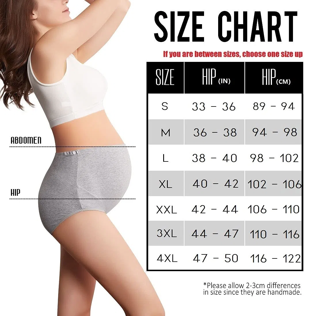 Mama Cotton Women's Over The Bump Maternity Bragas de Cintura Alta Cobertura Completa Ropa Interior de Embarazo múltiple (S-4XL)