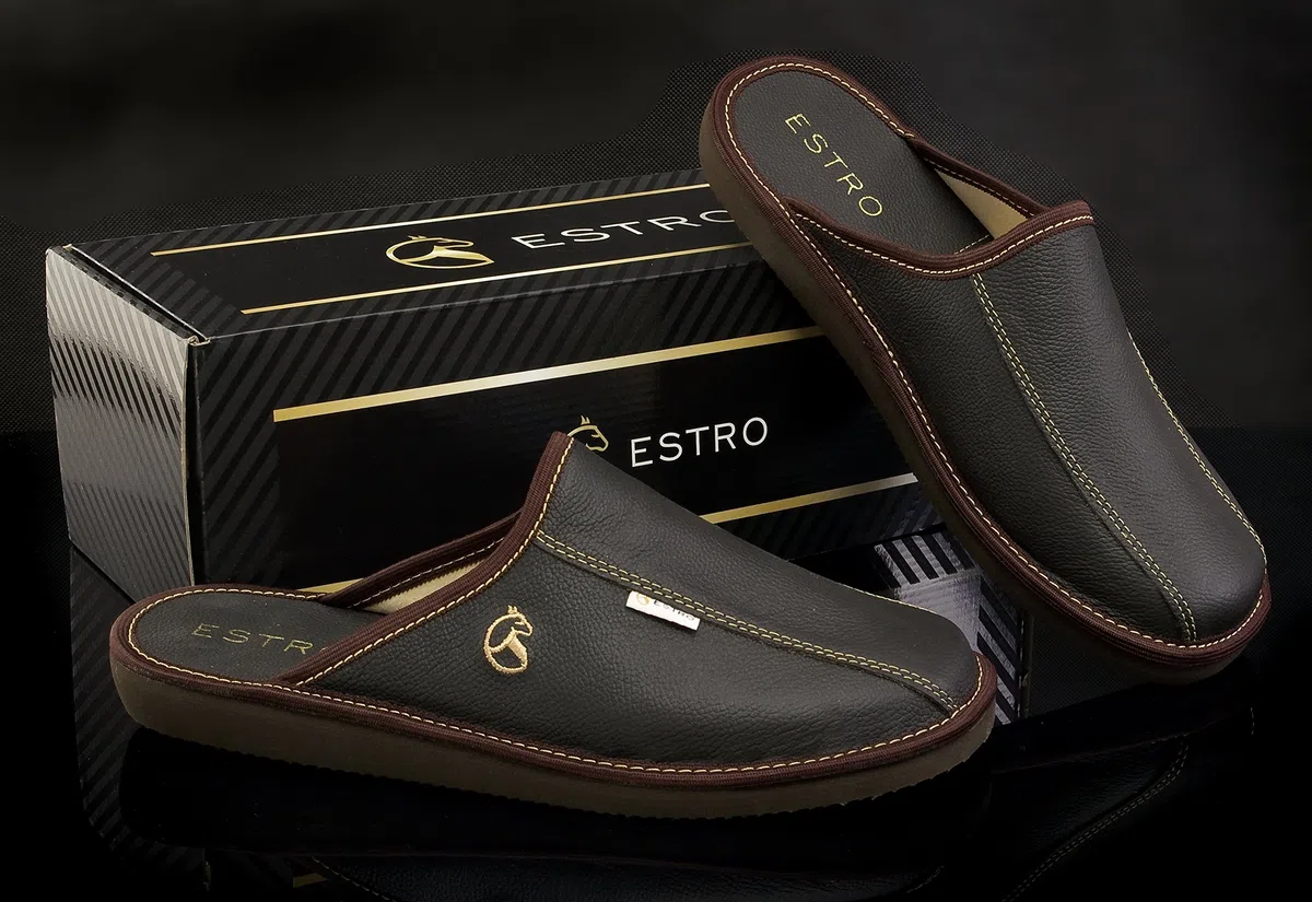 ESTRO Zapatillas De Casa Hombre Invierno Piel De Carnero Pantuflas Casa Hombre Lana Suela De Memoria FROST