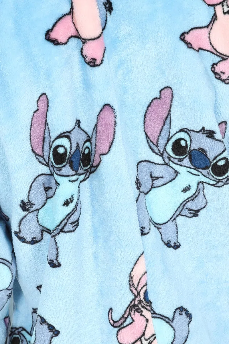 Disney Pijama de forro polar para niñas Lilo and Stitch & Angel Blue All in One