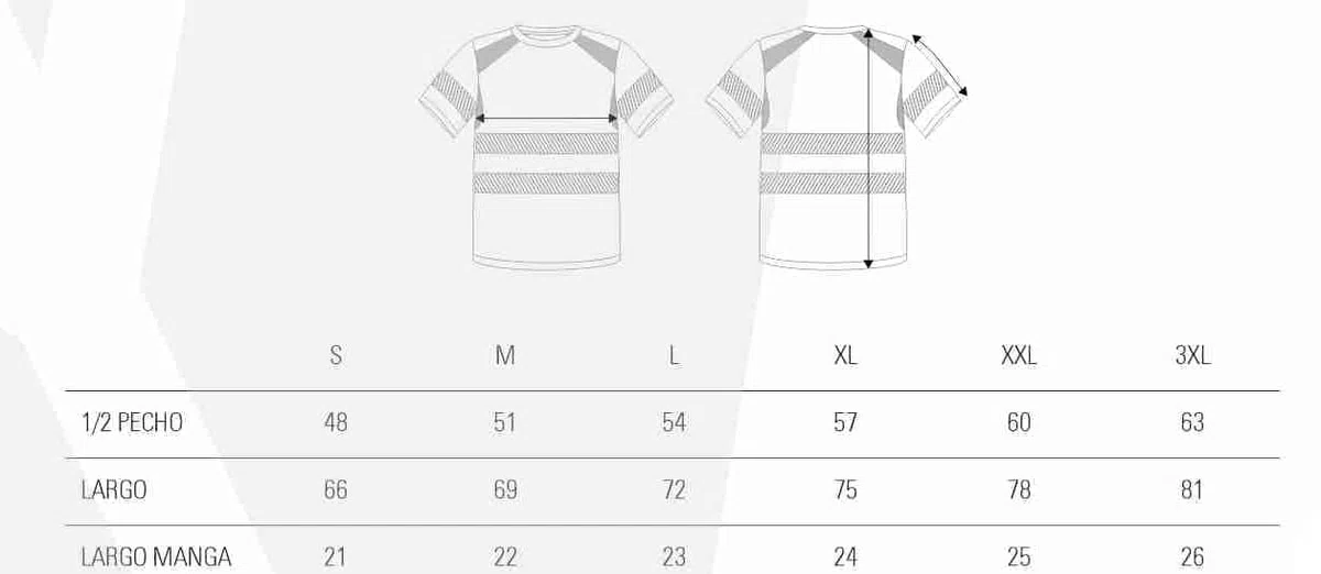 WORKTEAM Camiseta Alta Visibilidad con Interior de Algodón, Manga Corta con Reflectante Segmentado EN ISO 20471, con Tejido de Rejilla Debajo del Brazo. Unisex