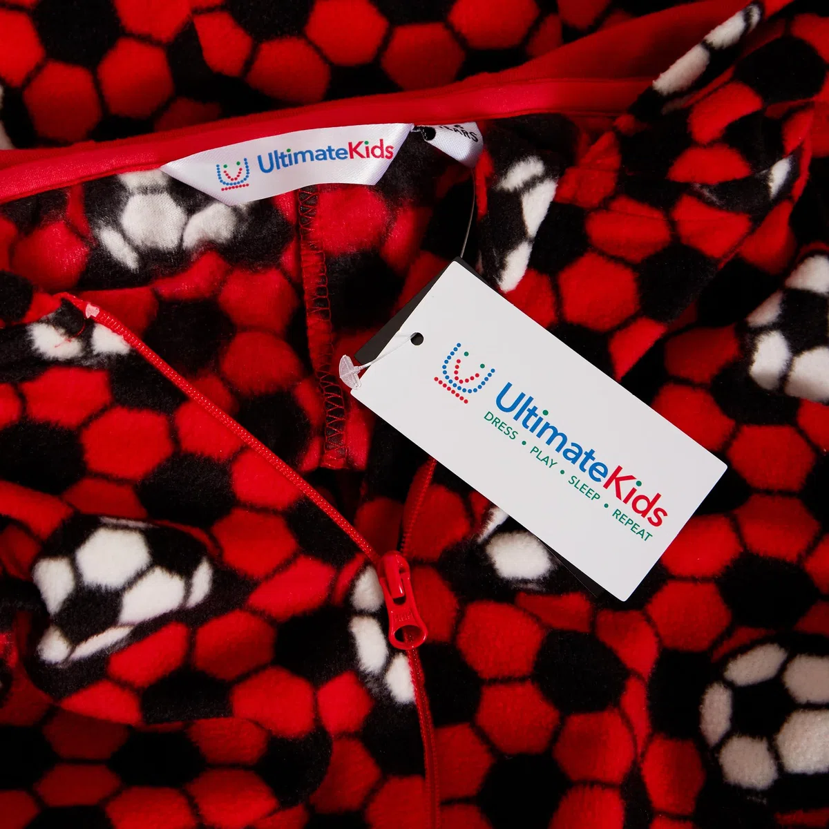 Pijama de forro polar para niños y niñas, color rojo y azul