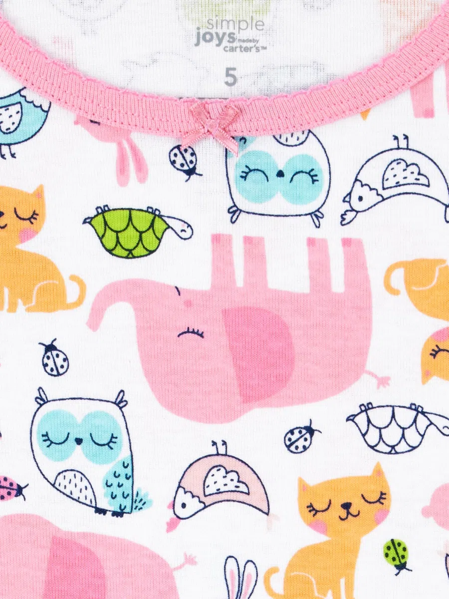 Simple Joys by Carter's 6-Piece Snug Fit Cotton Pajama Set Juego de Pijama Niñas (Pack de 3)