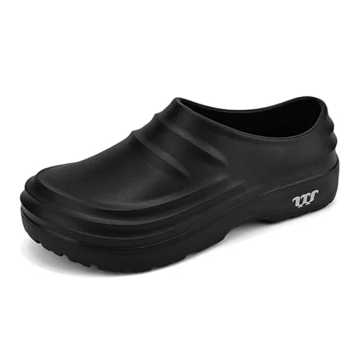 MEIAGDT Zapatos de Cocina Antideslizantes para Hombre y Mujer, Zapatos de Chef Resistentes al Aceite e Impermeables con Suela de Goma Antideslizante, Zuecos de Hombre para