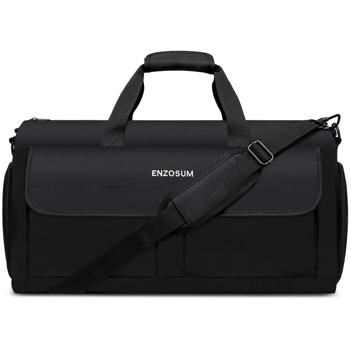 Bolsa Portatrajes Funda de Viaje para Traje Bolso Porta Trajes Ropa Vestidos con Correa para el Hombro Ajustable, Bolso Weekender Porta Trajes 2en1, Porta Traje para Hombre, Equipaje de Mano, Negro