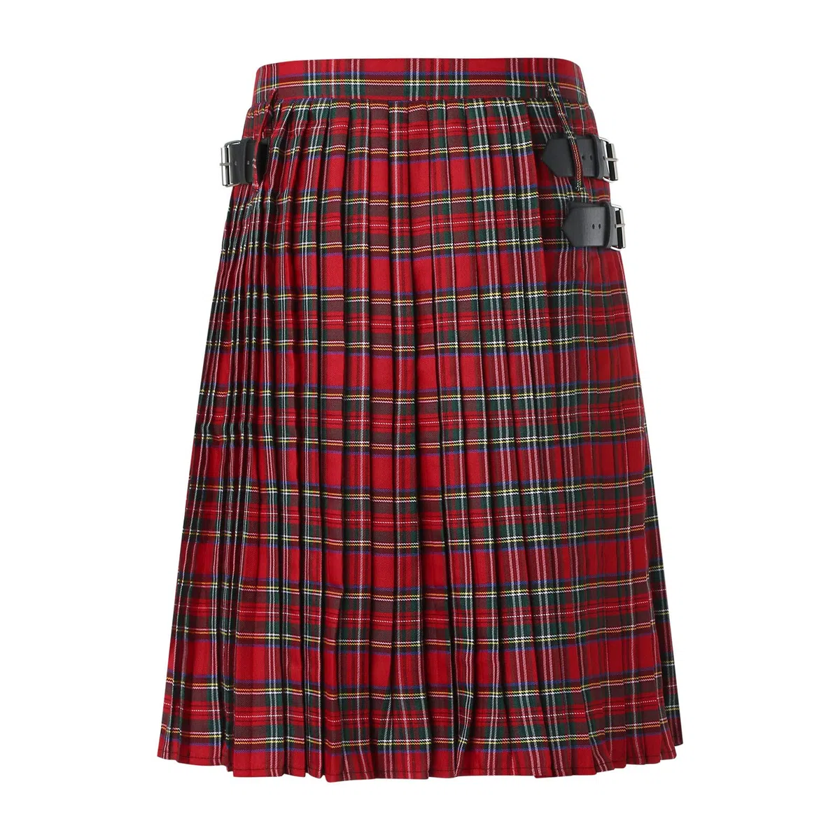 Falda Escocesa de Moda para Hombre Kilt Escocés Casual Vintage con Cinturón y Bolsillos de Cuadros Diseño Plisado de Algodón Ropa Tradicional Highland para Hombre n14