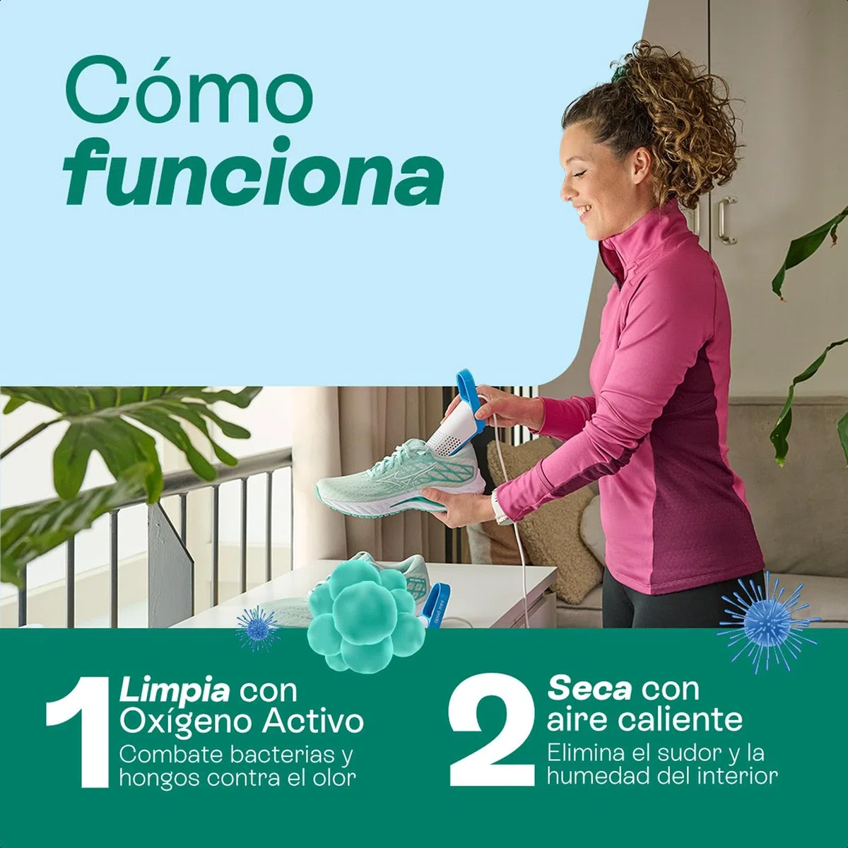 Shoefresh Opod Mini Secador y Ambientador de Zapatos Eléctrico, USB-C