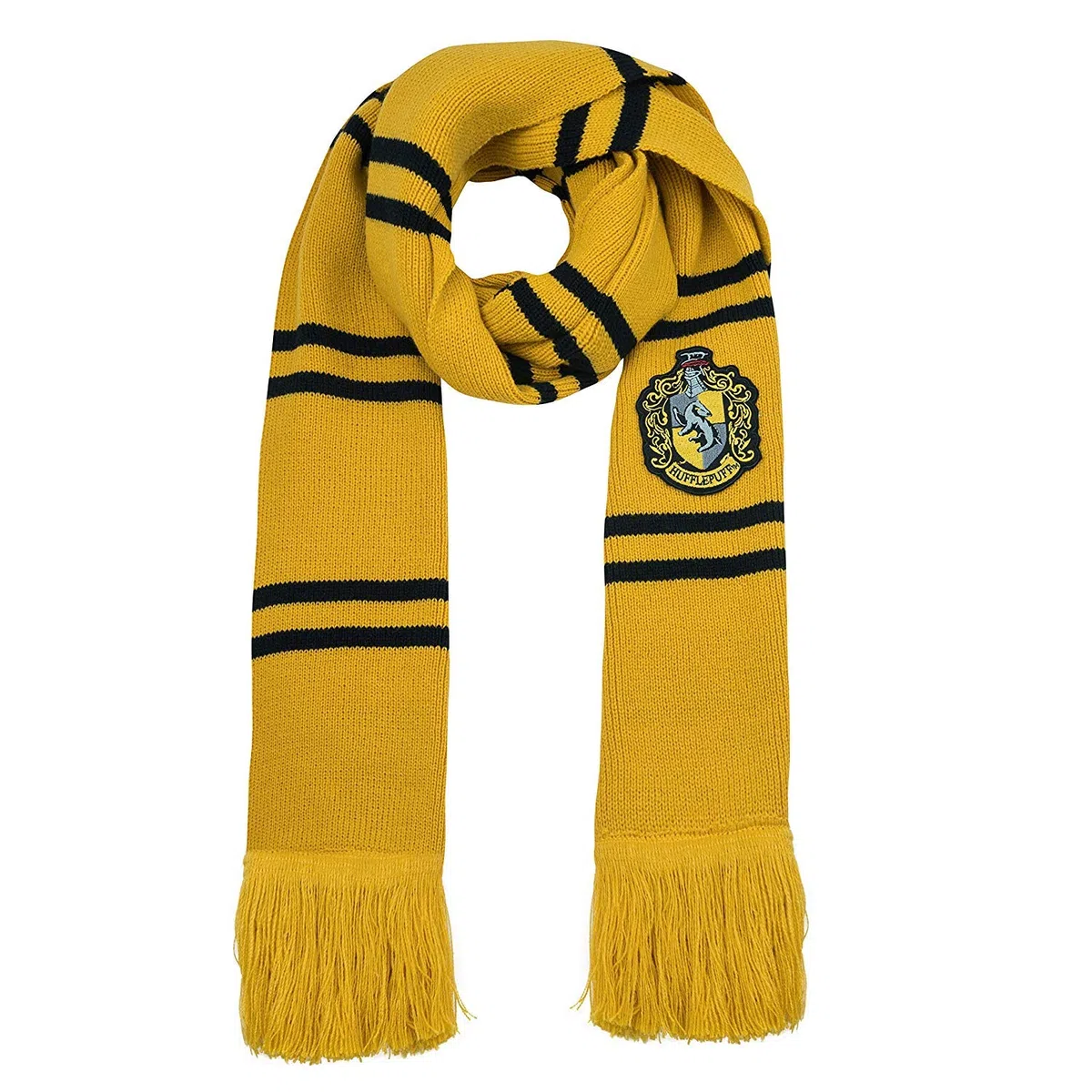 Cinereplicas - Harry Potter - Bufanda - Ultra Suave - Edición Deluxe - Licencia Oficial - Casa Hufflepuff - 250 cm - Amarillo y Negro