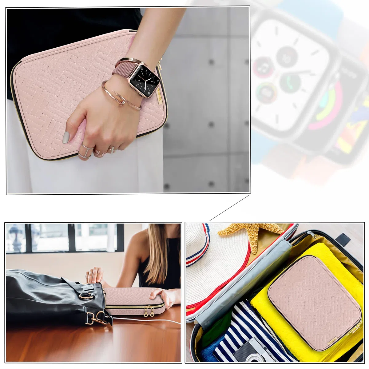 Teamoy Caja de almacenamiento de banda de reloj Sostiene 26 correas de reloj compatible con todas las series de correas y accesorios de Apple Watch