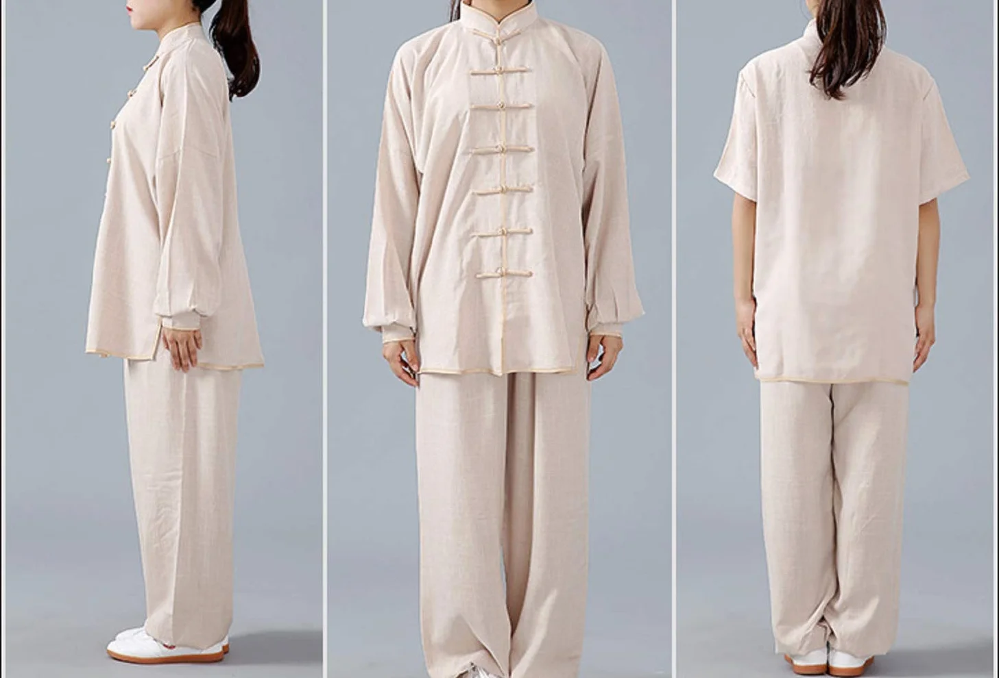 FUYUFU Algodón y Lino Traje de Tai Chi Unisex Ropa de Artes Marciales Kung-fu Disfraz para Hombre y Mujer (un Conjunto) (Rosa, M)