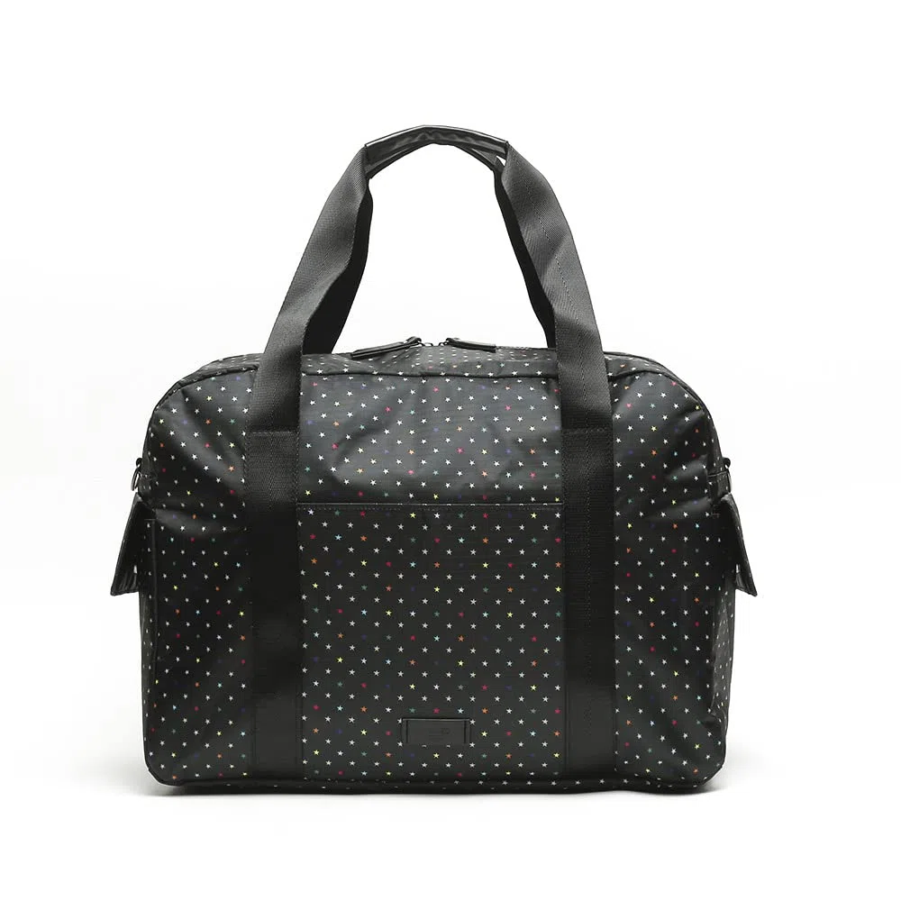 MISAKO Estri Bolsa Fin de Semana Estampado de estrellitas con Bandolera extraíble ED. Mujer - Estri Negro 33 X 45 X 22 cm