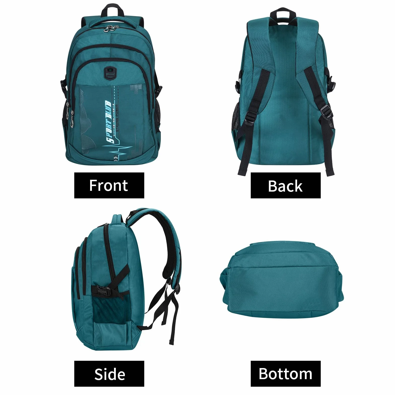 Mochilas escolares para estudiantes y niños, mochila para laptop, mochila escolar, mochila informal, mochila de viaje para adolescentes y niños, verde oscuro, 13 x 31 x 44.5 cm