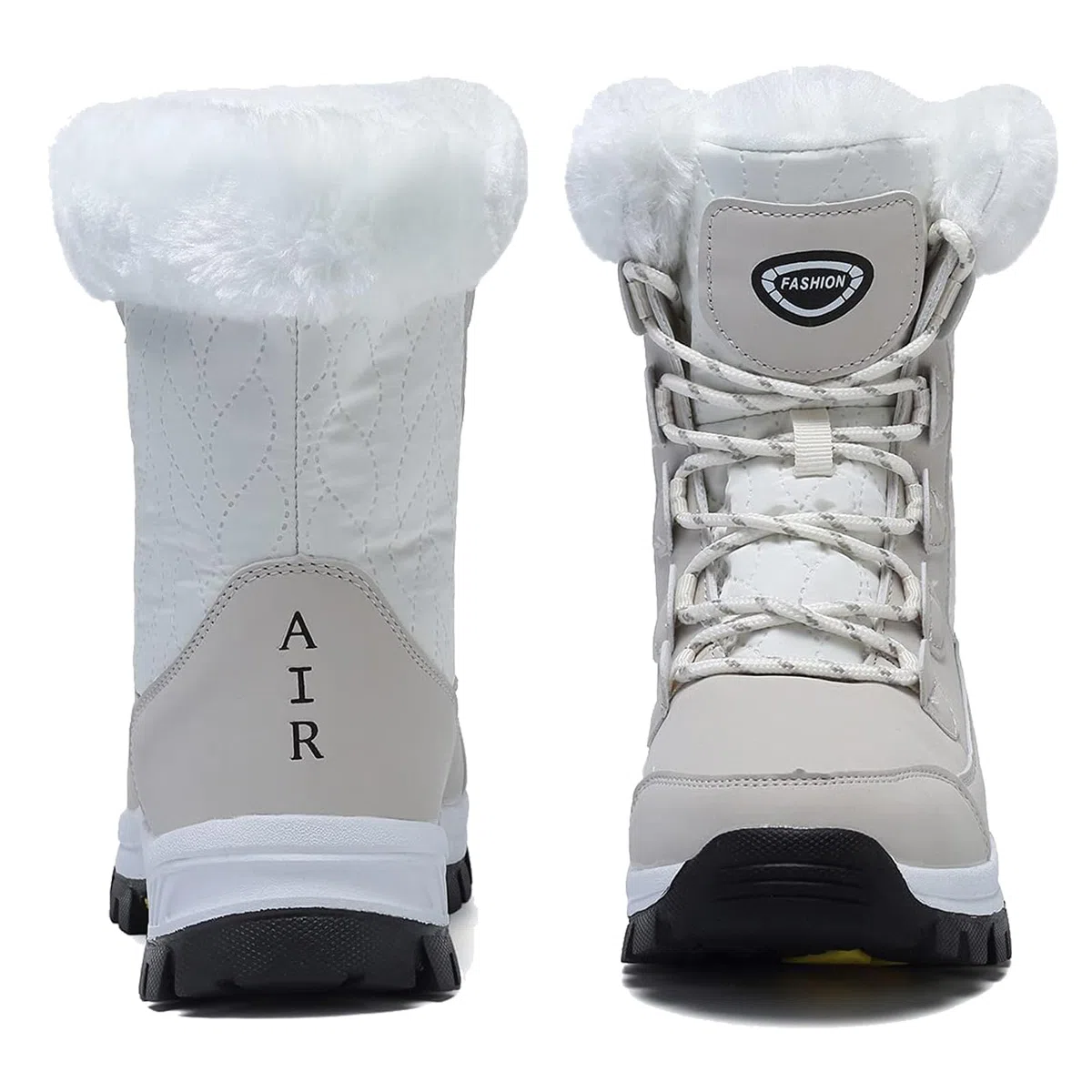 Botas de nieve para mujer, botas de invierno con forro de piel cálida, antideslizantes, botas de nieve a media pantorrilla, impermeables y resistentes al frío, zapatos para caminar al aire libre para