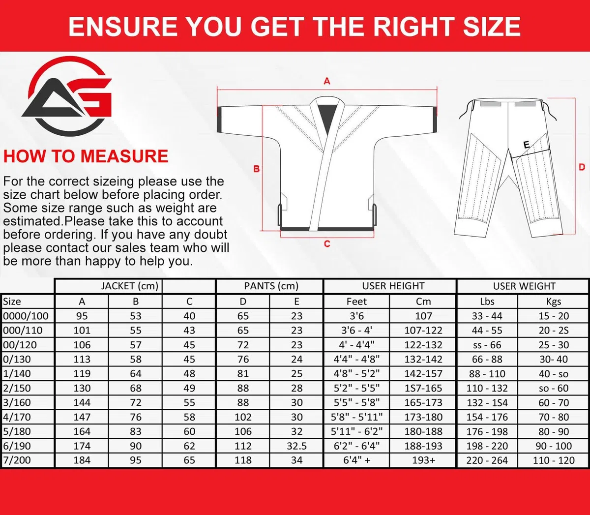 Athletics Gear - Kit de uniforme de karate con cinturón, mezcla de algodón y poliéster, peso ligero, para niños, hombres y mujeres