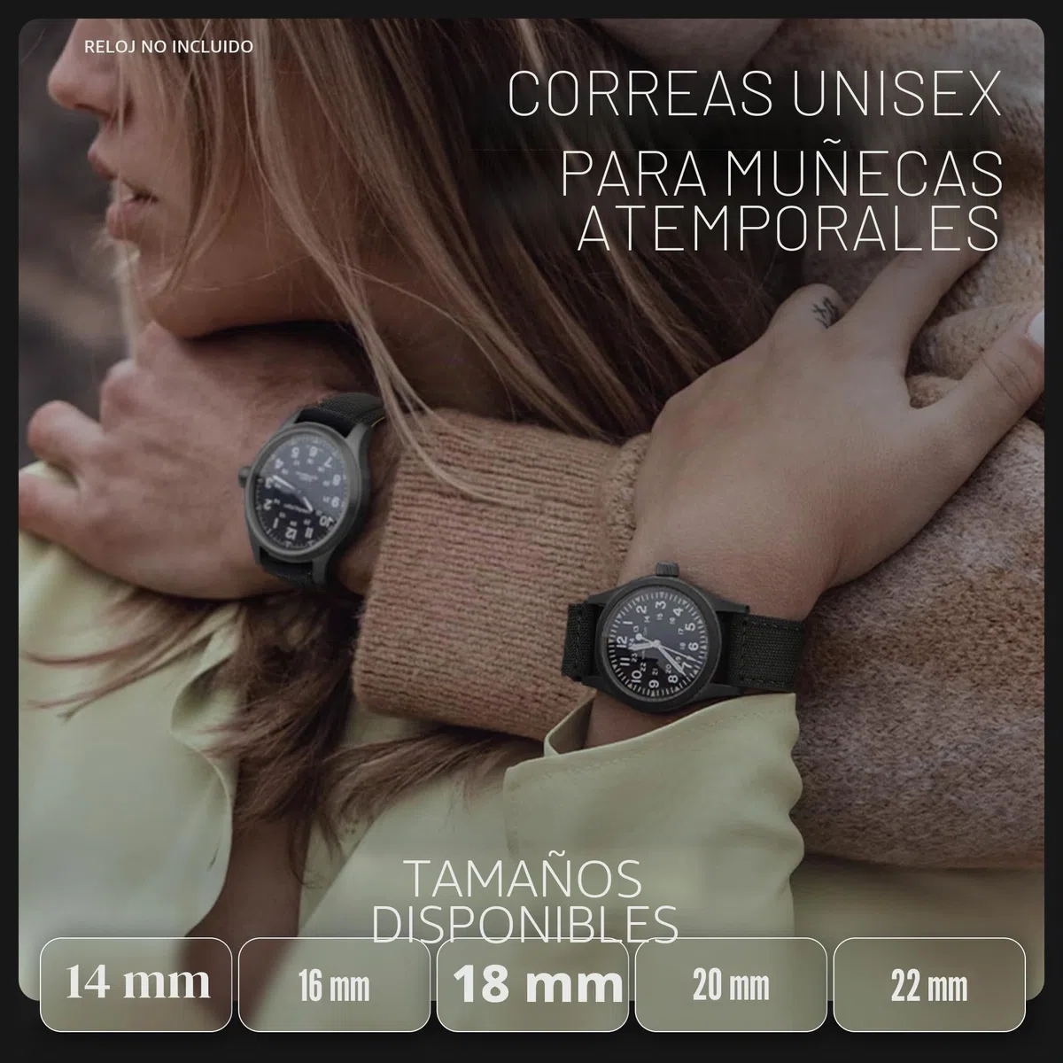 Alpine Cordura - Correa de repuesto de liberación rápida para reloj, correa de tela y cuero con forro trasero resistente al agua, para mujeres y hombres, compatible con correas de reloj analógicos e