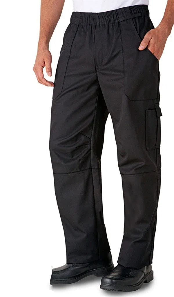 Pantalones unisex de estilo holgado para hombre y mujer, con cordón para servicio de alimentos, panaderos y profesionales culinarios