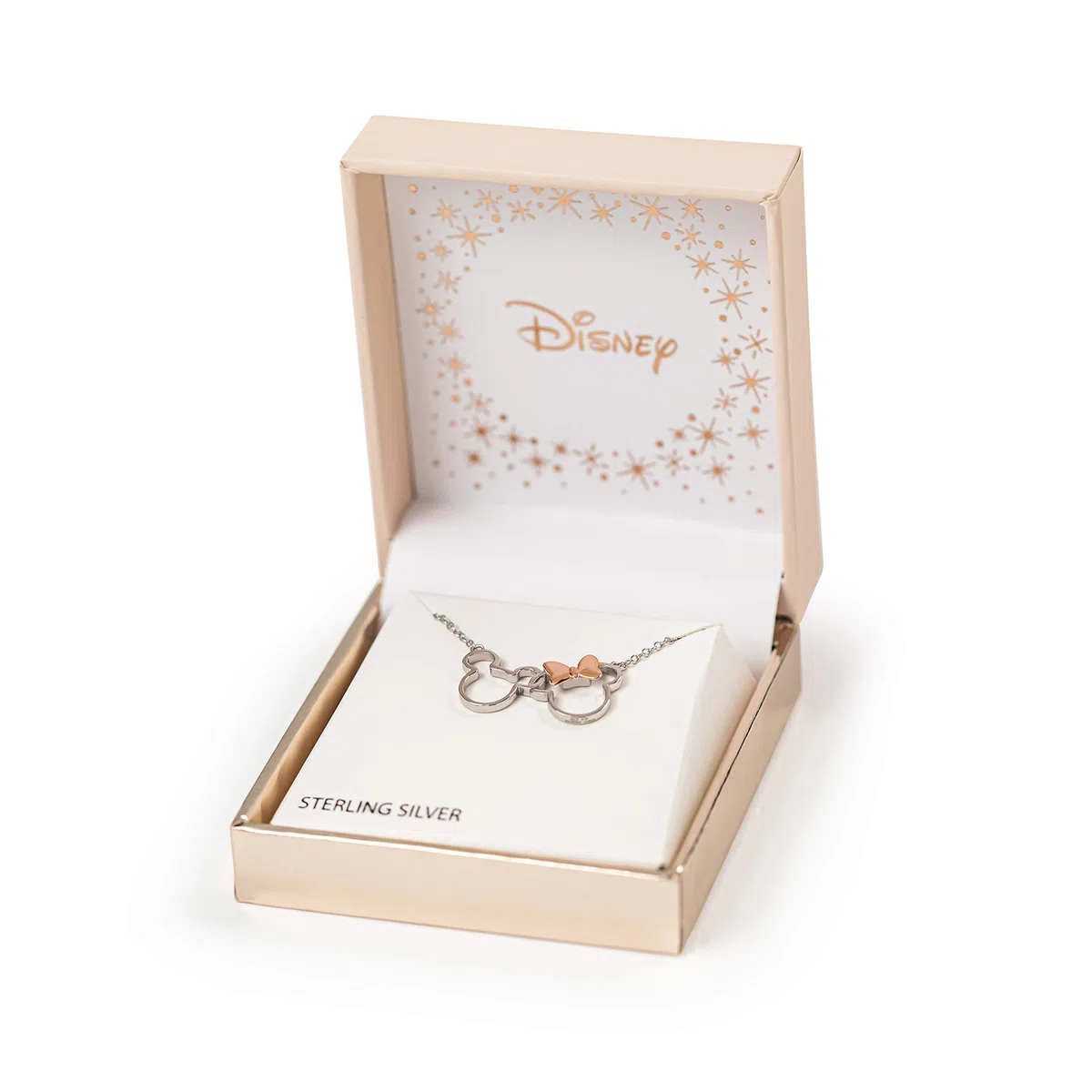 Disney Minnie And Mickey Silver & Rose gold Plated Necklace NF00287TL-18