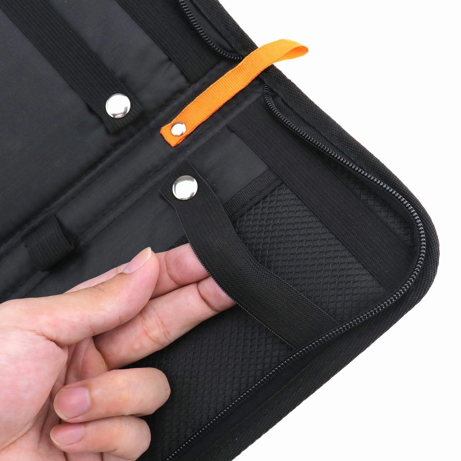 Gemelos portátiles y elegantes de nailon negro para hombre, organizador de viaje de negocios, bolsa de almacenamiento, 16 x 5 x 0.8 pulgadas