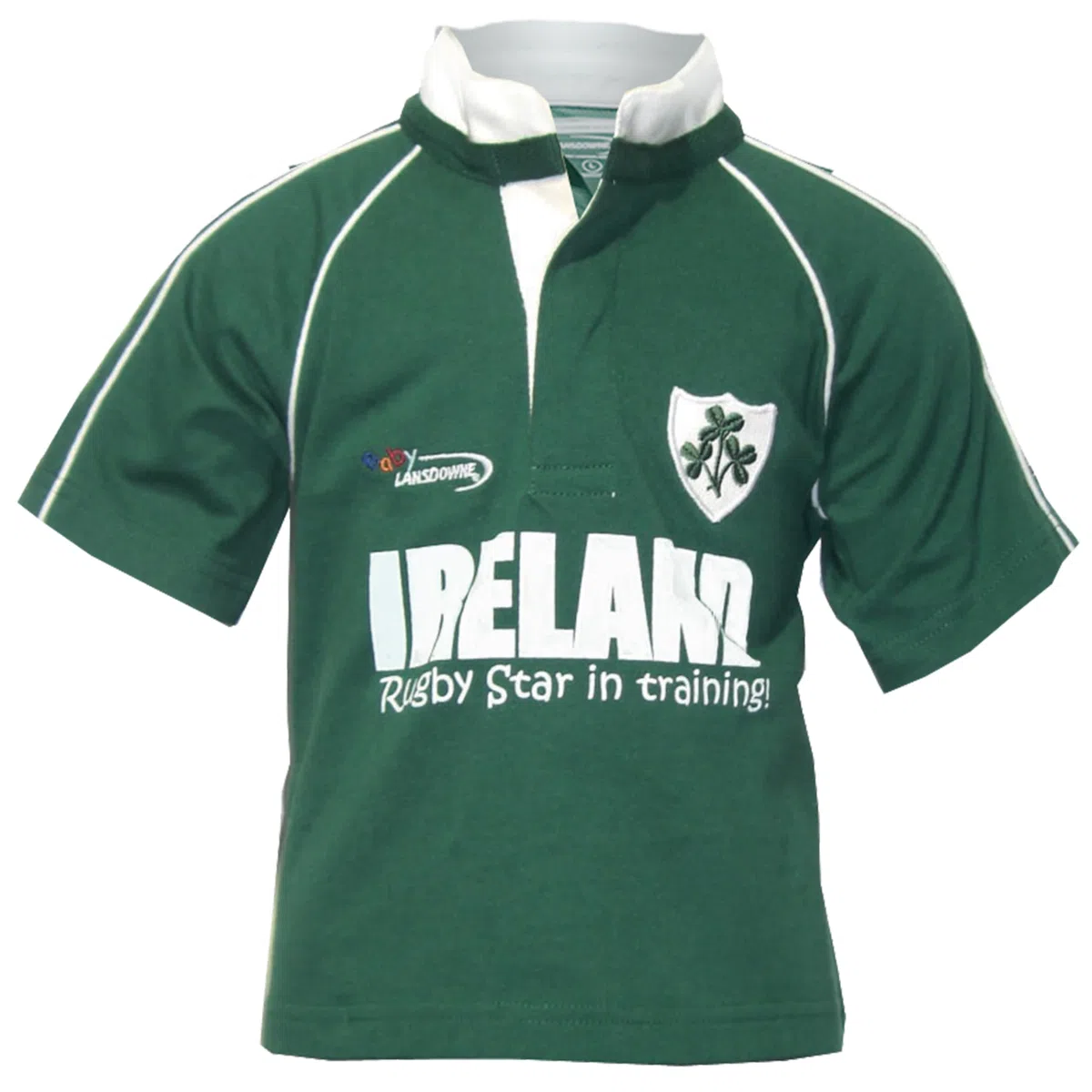 Irish Baby Boys Rugby Camiseta 100% Algodón Verde Irlanda Rugby Star in Training, Verde, 1-2