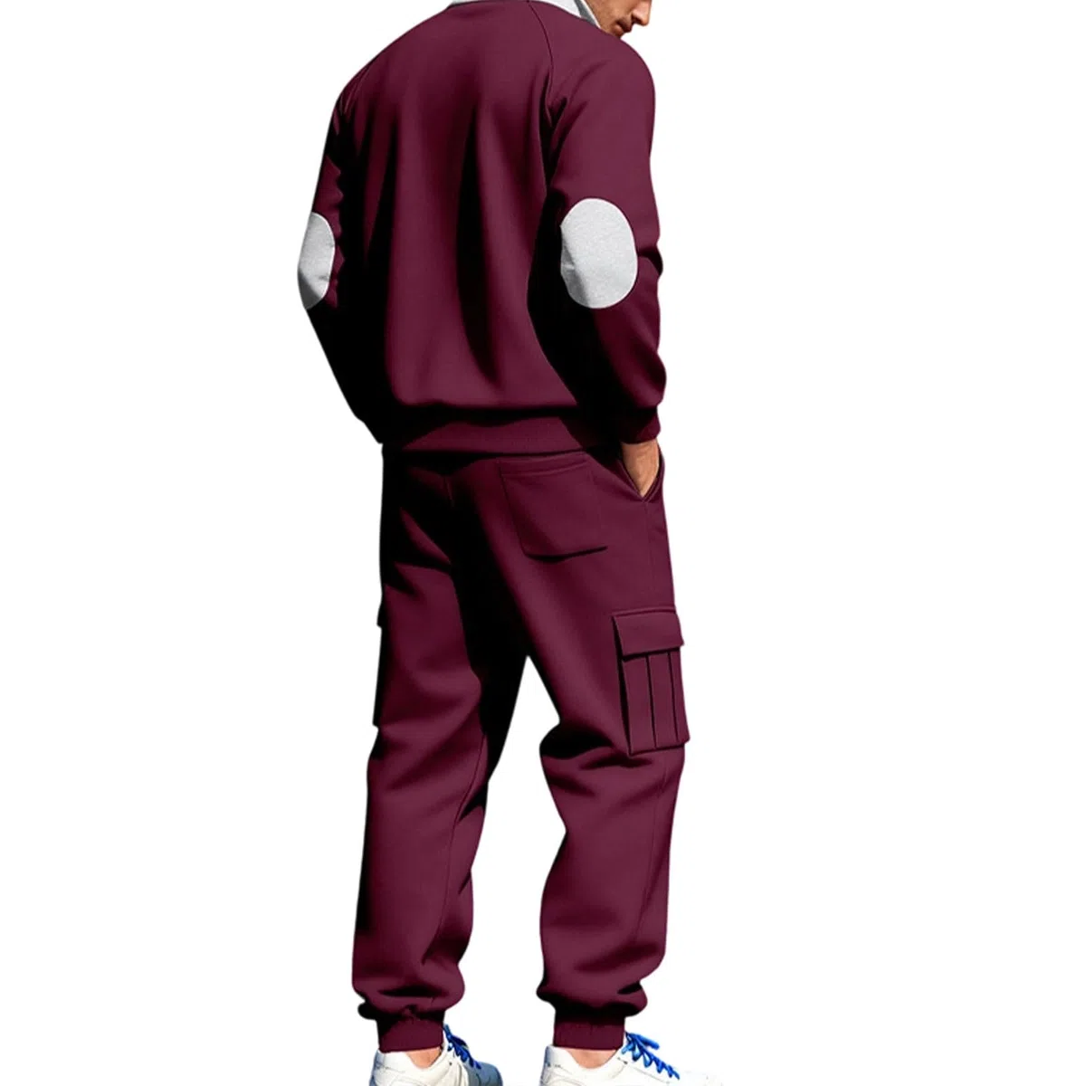 Greabuy Conjunto deportivo de 2 piezas para hombre: sudadera con cremallera de un cuarto y overol transpirable y pantalones deportivos cónicos para entrenamiento