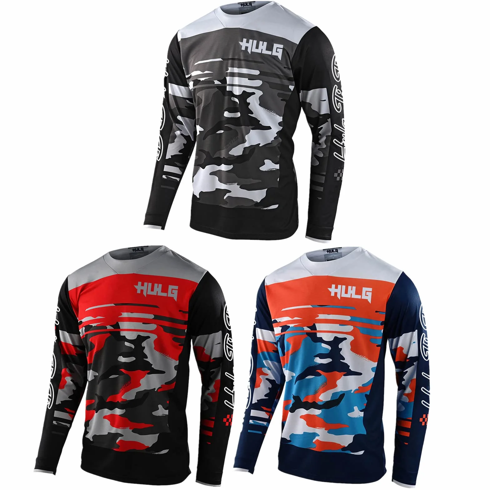 Maillot De Ciclismo para Hombre/Camisetas De Motocross De Manga Larga, Bicicleta De Montaña MX MTB, Material Ligero, Material Transpirable, Ajuste Holgado Cómodo