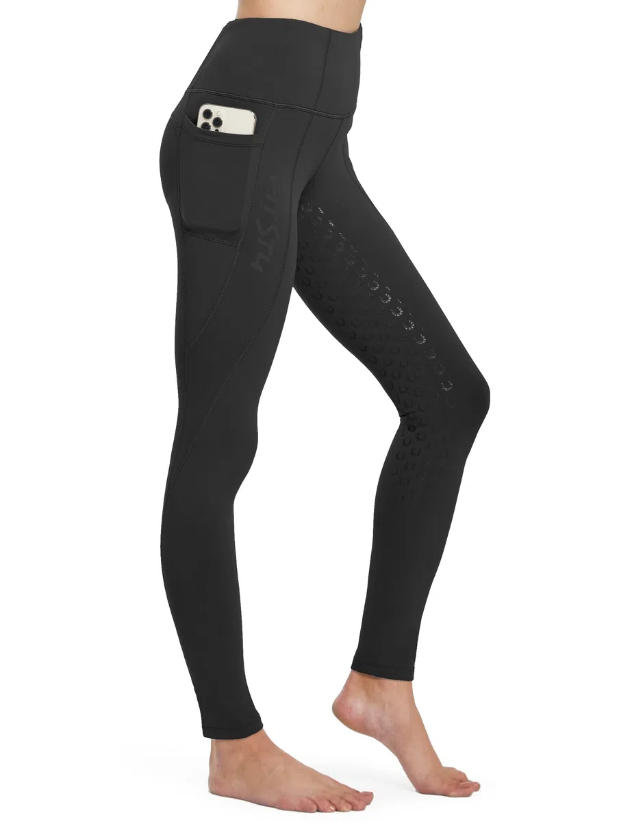 FitsT4 Sports Pantalones de equitación de invierno para mujer, con forro polar, pantalones de equitación de silicona para asiento completo