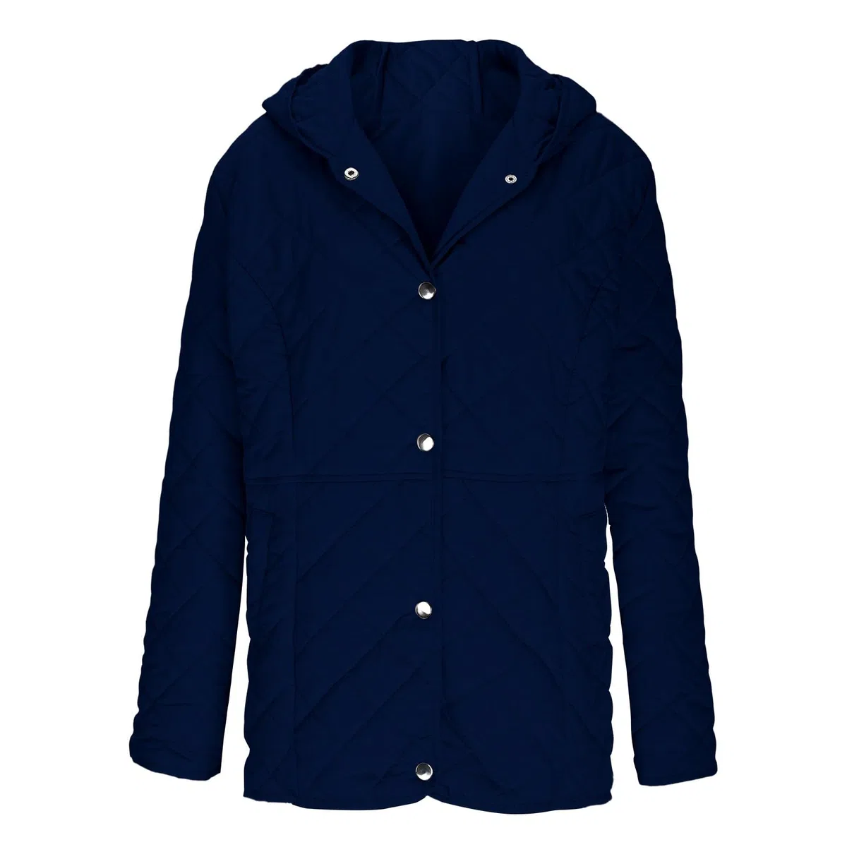 HAOLEI Chaqueta Acolchada Mujer de Invierno Chaquetas Ligera con Capucha Casual Abrigo Acolchado de Manga Larga con Botones Color Sólido Cómoda Cazadora de Algodón Termico Moda Outwear con Bolsillos