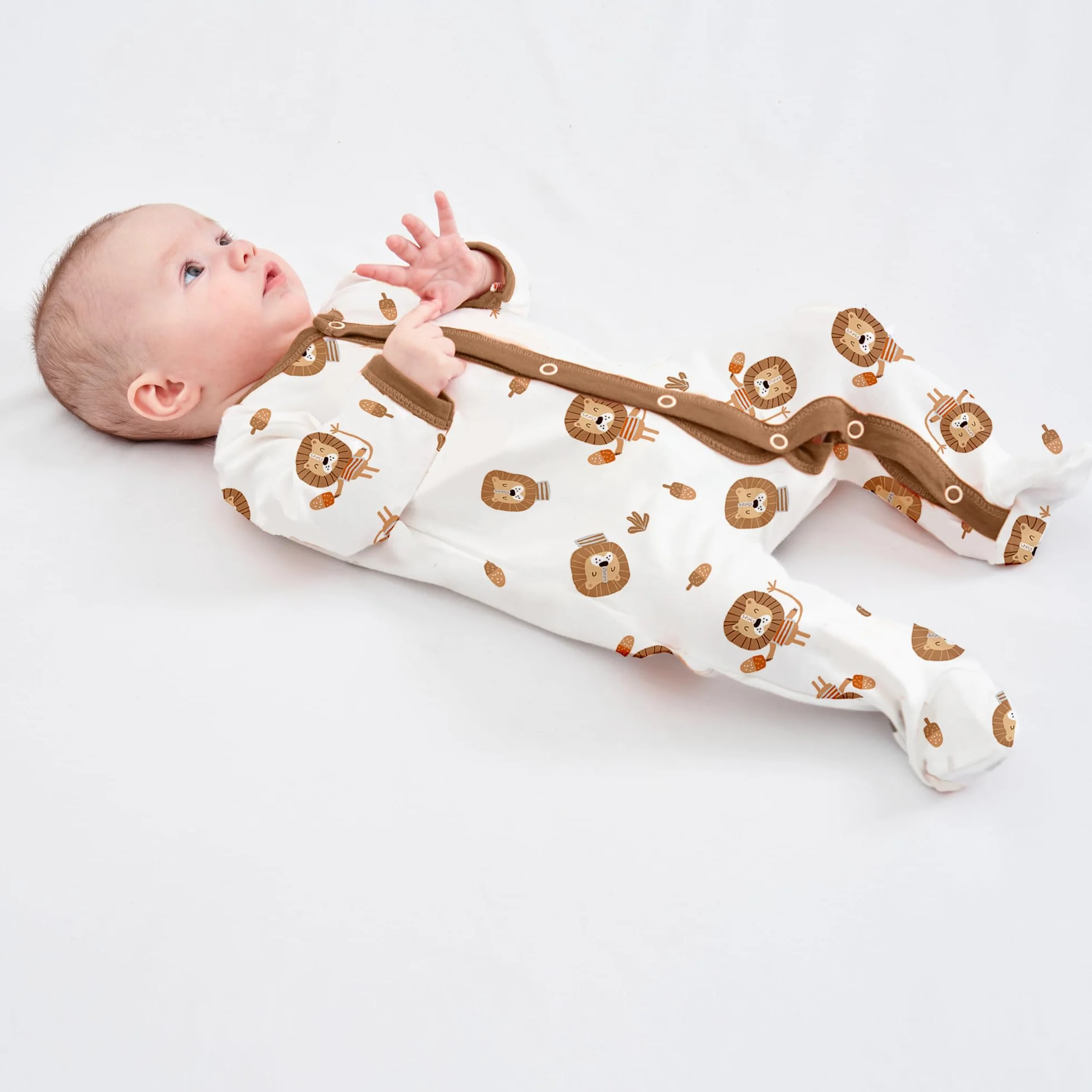 Miracle Baby Ropa para Dormir y Jugar con Pies Bebés Niña Pijama de Algodón Mameluco Niños Mono Manga Larga Trajes Pack de 3