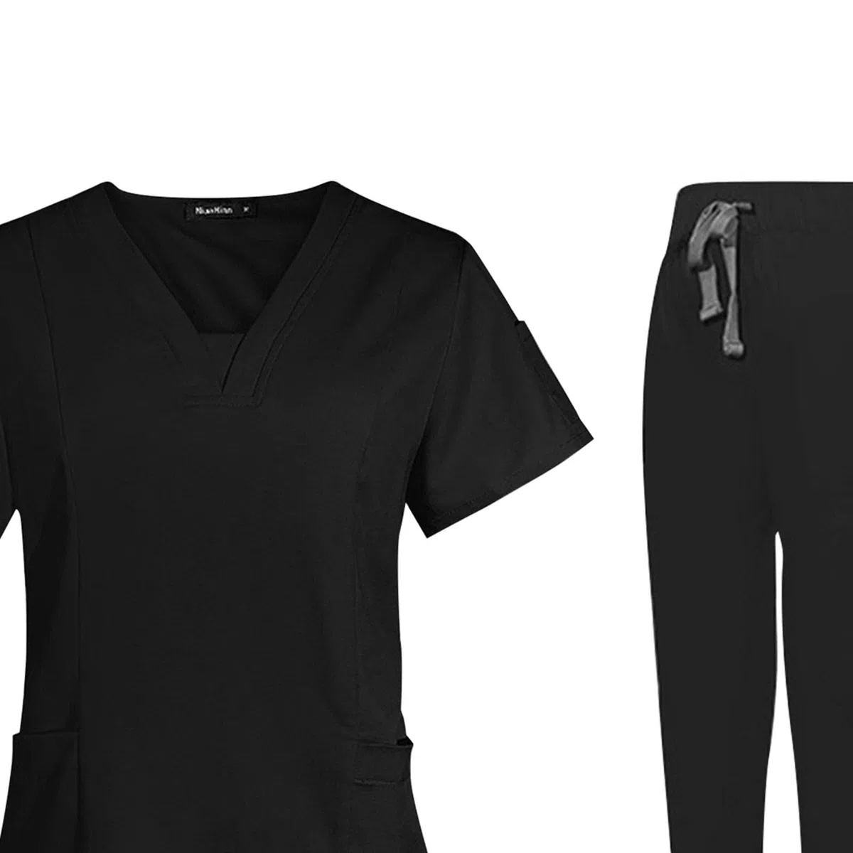 Conjunto de Uniforme Médico para Mujer, Cómodo Escote en Múltiples Bolsillos, Lavable a Máquina. Blusa de Manga Corta Y Pantalón para Enfermera,