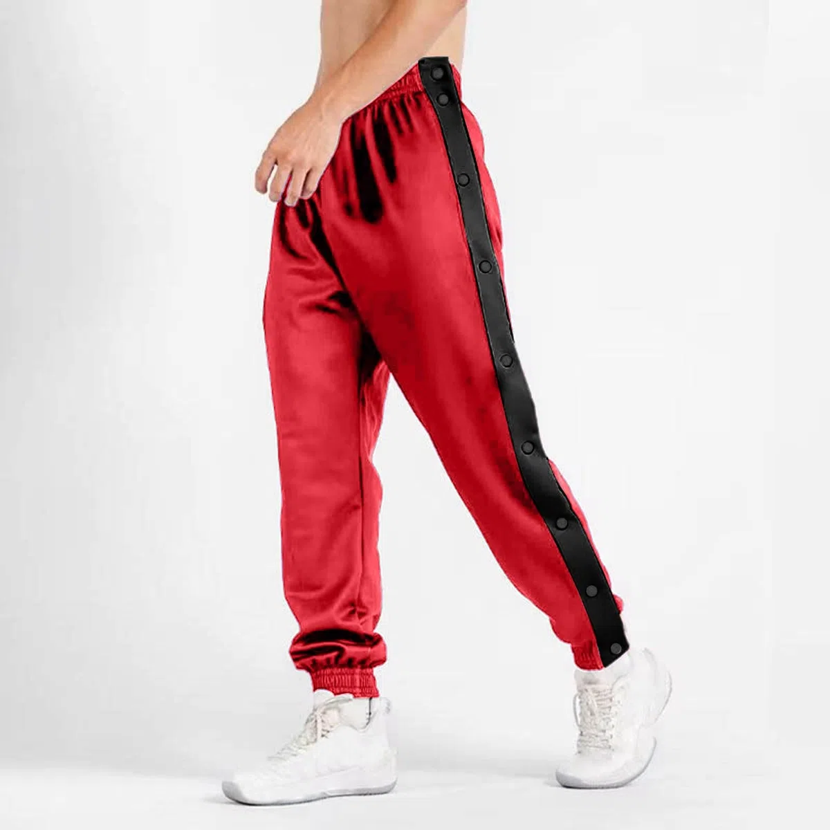 Generisch Pantalones de baloncesto holgados con botones laterales con puños elásticos