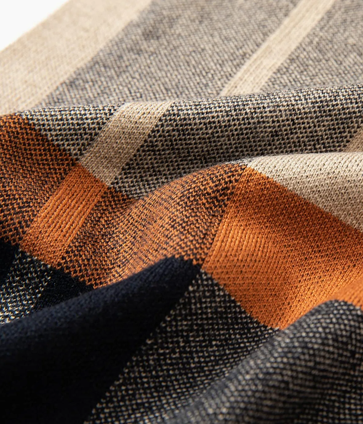 Villand Bufanda de punto de tartán de lana merino australiana para hombres, corbata suave gruesa cálida de invierno a cuadros con caja de regalo