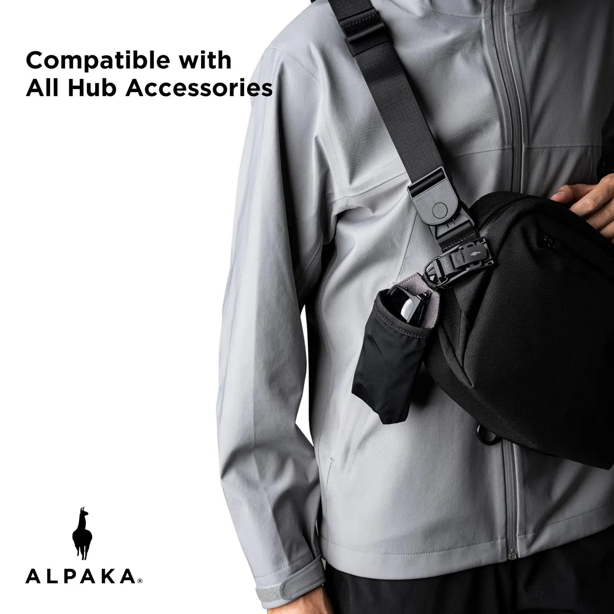 ALPAKA HUB Sunglasses Pouch - Funda para Gafas de Sol Compacta con Clip para Mochila, Forro de Microfibra Suave y Estuche de Bolsillo para Uso Diario Hombre y Mujer