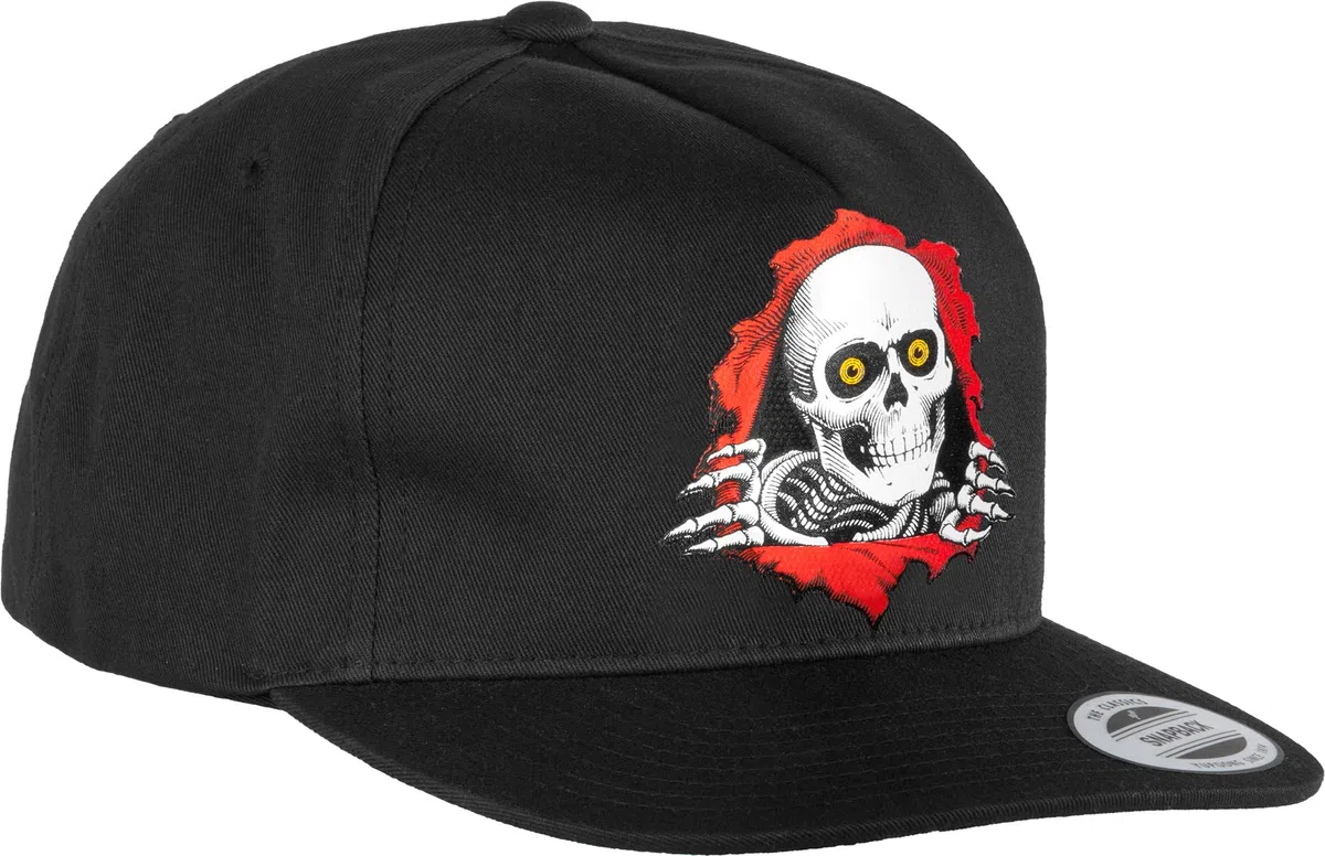Powell Peralta Gorra de monopatín Snapback Ripper 2, Negro -, Talla única