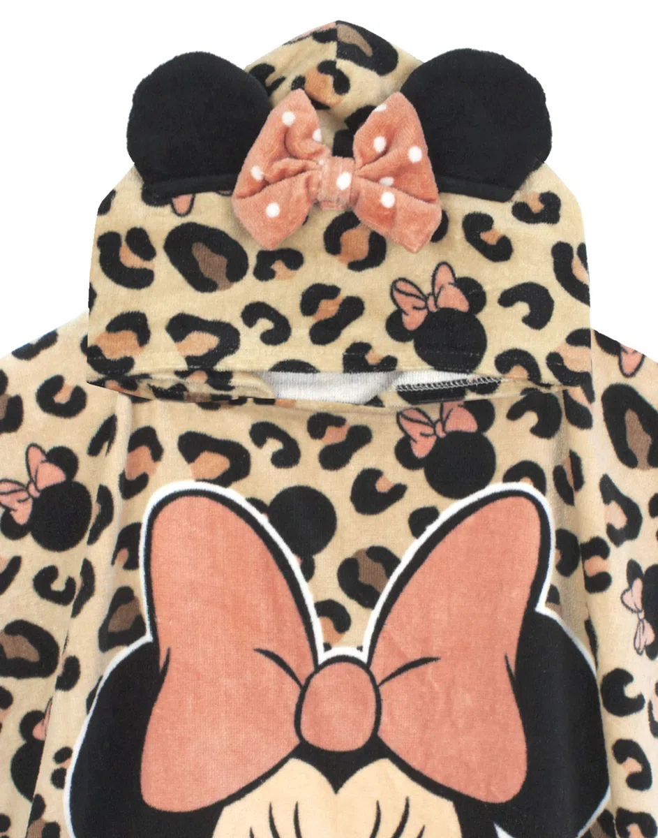 Disney Poncho de Toalla para niña Minnie Mouse | Regalo de Bata con Capucha