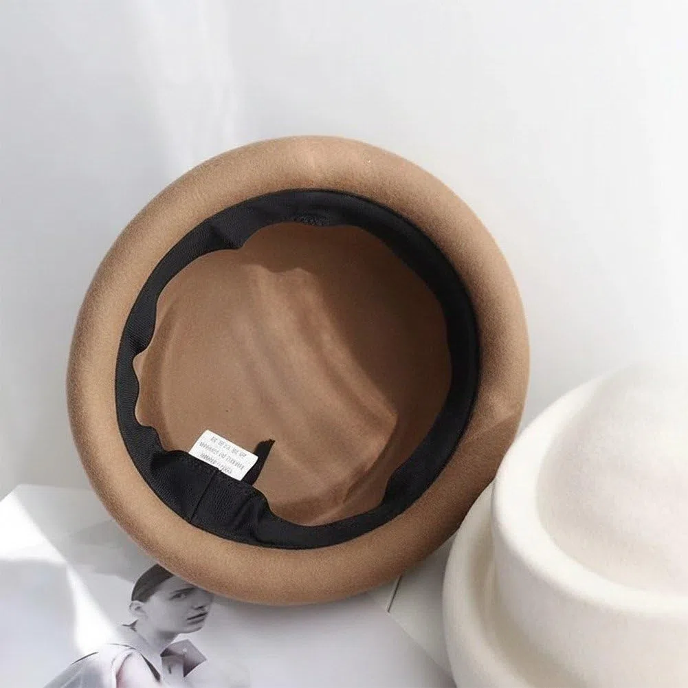 Tocado De Fieltro De Lana para Mujer, Bonito Sombrero De Copa, Tocado De Sombrerería, Sombrero De Base para Uso Informal.