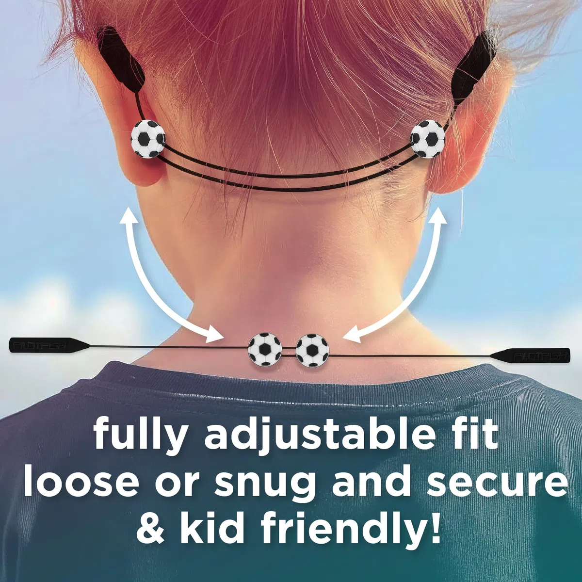 Pilotfish Basics Correa para gafas, soporte para gafas sin cola, correa ajustable para gafas para niños, soporte antideslizante para gafas deportivas, baloncesto, baloncesto de 12 pulgadas