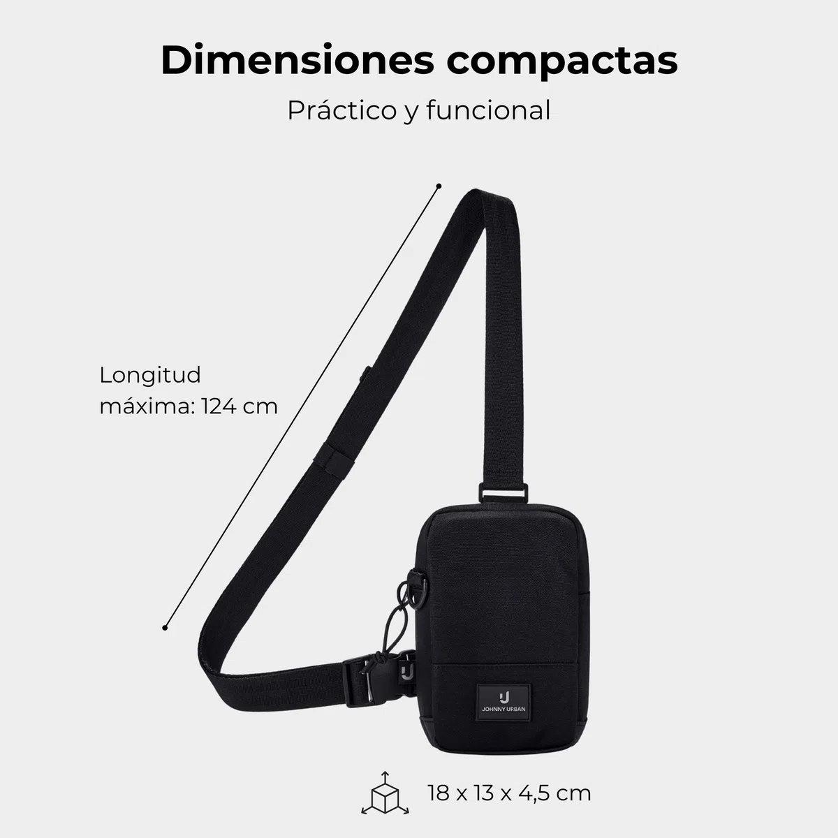 Johnny Urban Sling Bag Señoras Hombres - Arthur - Crossbody Bolso de Pecho para Ocio, Viaje, Senderismo, Festival - Compartimento para Móvil, Llaves, Cartera - Repelente al Agua