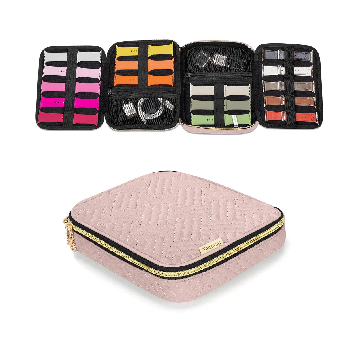 Teamoy Caja de almacenamiento de banda de reloj Sostiene 26 correas de reloj compatible con todas las series de correas y accesorios de Apple Watch