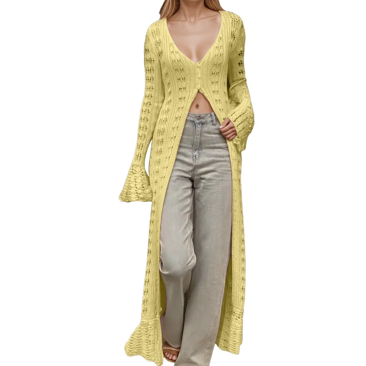 Generisch Chaqueta de punto para mujer y hombre, cuello en V, botón hacia abajo, cárdigan clásico, cómodo, suave, monocolor, manga larga, transpirable, chaqueta de entretiempo