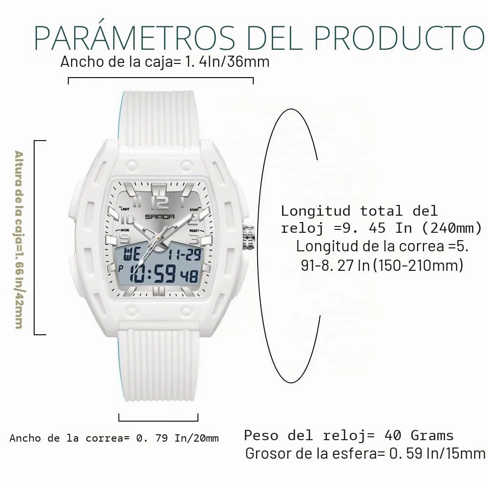 Relojes de mujer para mujer Relojes rectangulares únicos para mujer Relojes deportivos analógicos digitales con alarma cronómetro resistente al agua Señal horaria 12/24H Iluminación Reloj de
