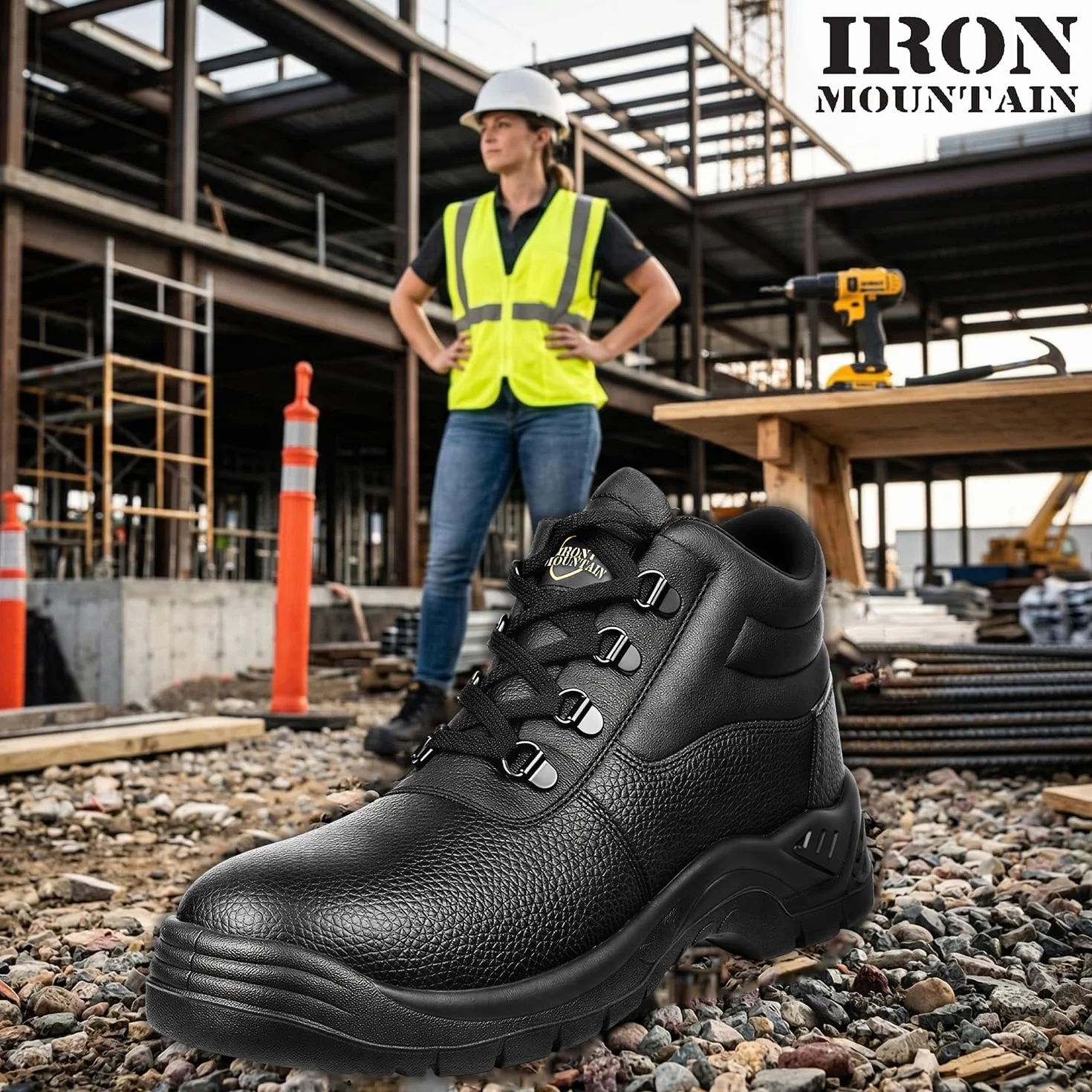 Iron Mountain Botas de Seguridad Impermeables Para Trabajo Y Servicios Públicos Bota de zapato S3 SRCHombre