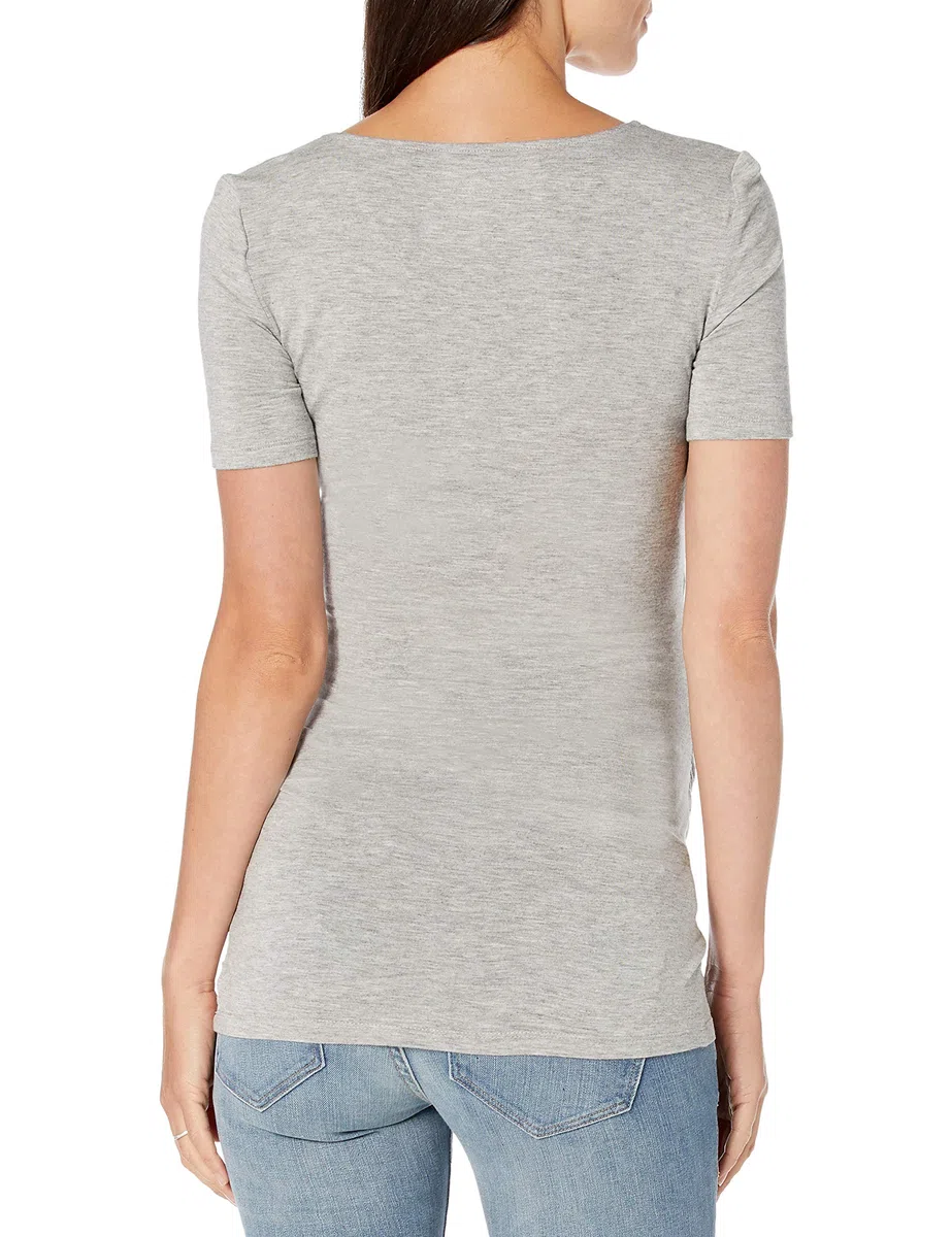 Amazon Essentials Camiseta de Cuello en v Fruncida de Manga Corta de Maternidad Mujer, Pack de 2